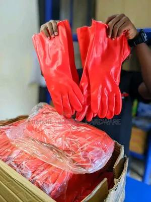 Red Pvc Gloves Heavy Duty