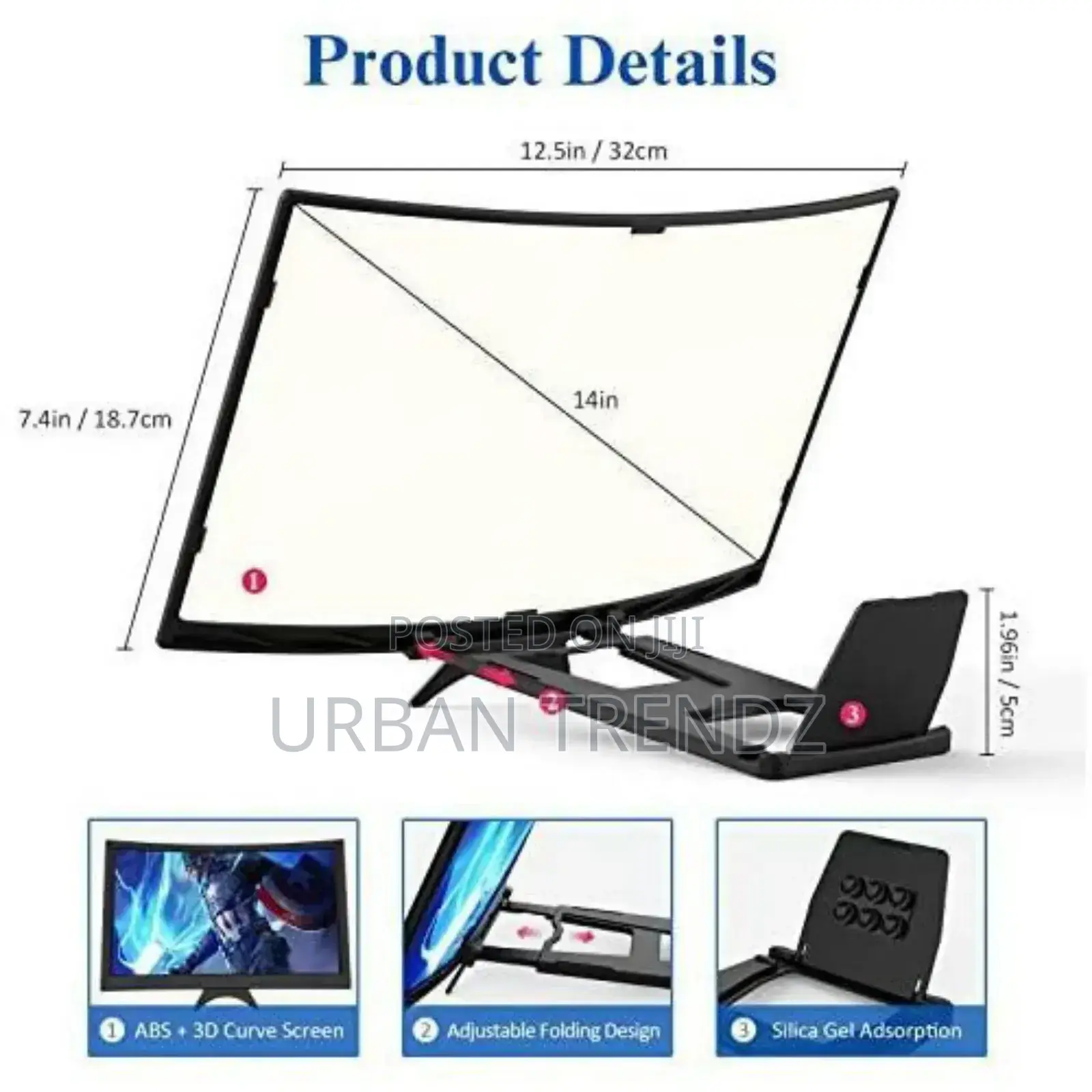 Curved Magnifier for Cell Phone -3d HD Projector Screen