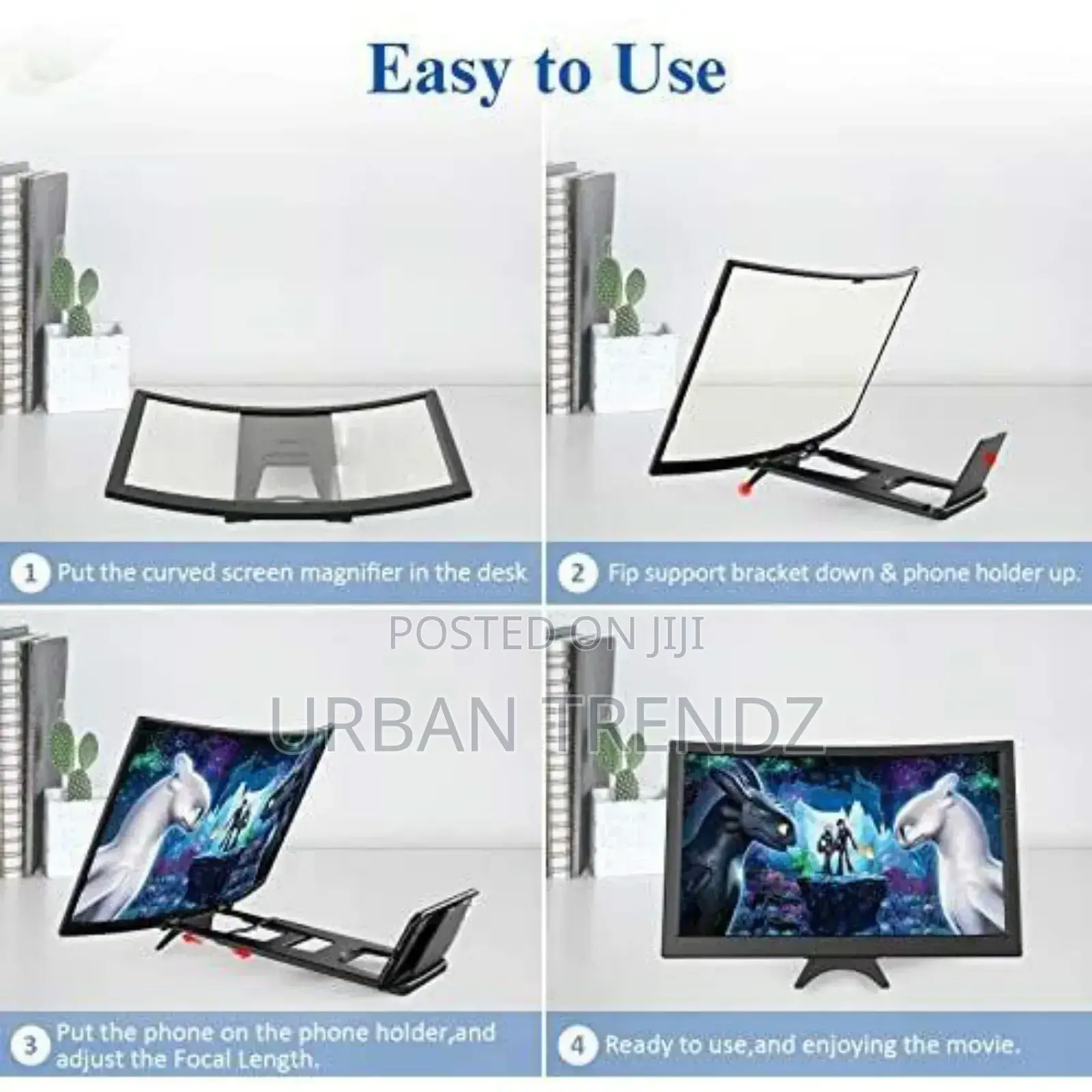 Curved Magnifier for Cell Phone -3d HD Projector Screen