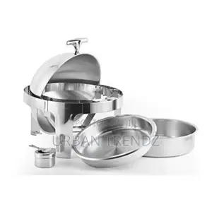 Stainless Steel Round Dish Roll Top Food Buffet Warmer