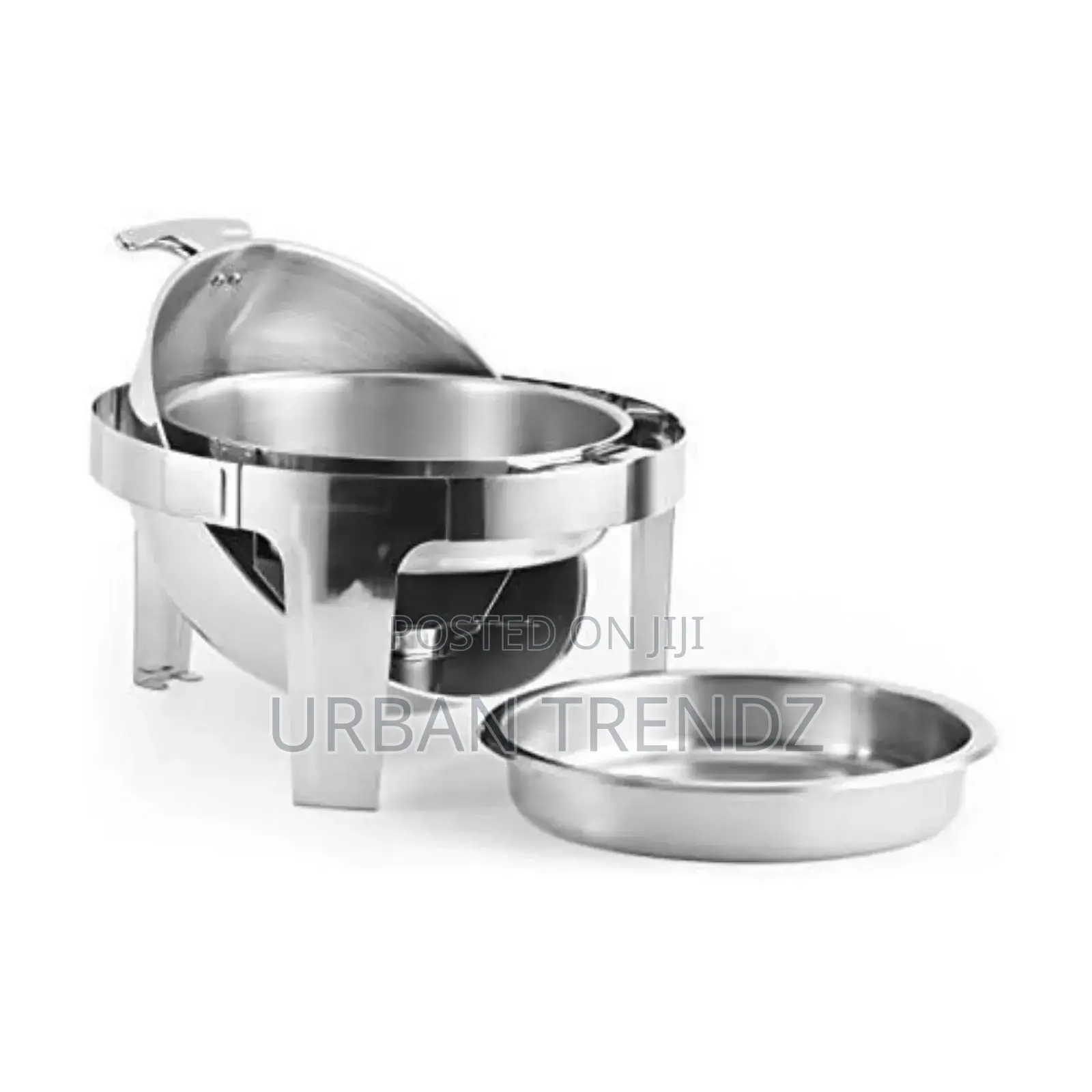 Stainless Steel Round Dish Roll Top Food Buffet Warmer