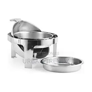 Stainless Steel Round Dish Roll Top Food Buffet Warmer