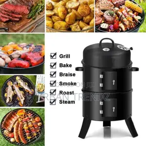 3-in-1 Charcoal Grill BBQ Smoker Barbecue Stove Oven