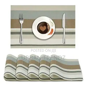 6 PCS Table Mats With a Runner - Grey