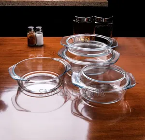 Set of 6 PCS Round Tempered Glass Casserole Dish With Lids