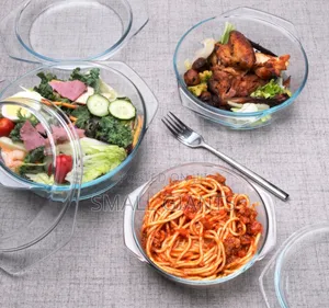 Set of 6 PCS Round Tempered Glass Casserole Dish With Lids