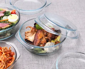 Set of 6 PCS Round Tempered Glass Casserole Dish With Lids