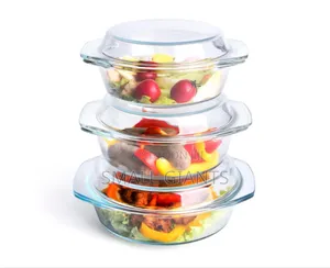 Set of 6 PCS Round Tempered Glass Casserole Dish With Lids