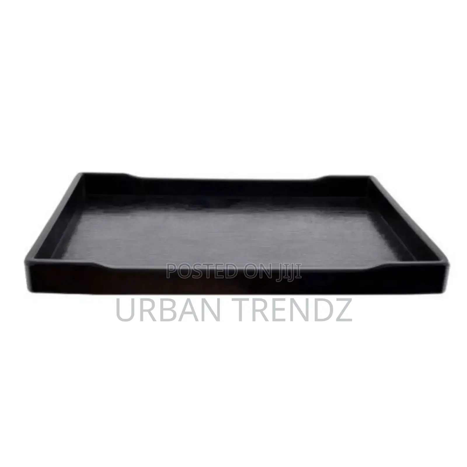 3 Pieces of Melamine Dinner Serving Trays Platters-Black.