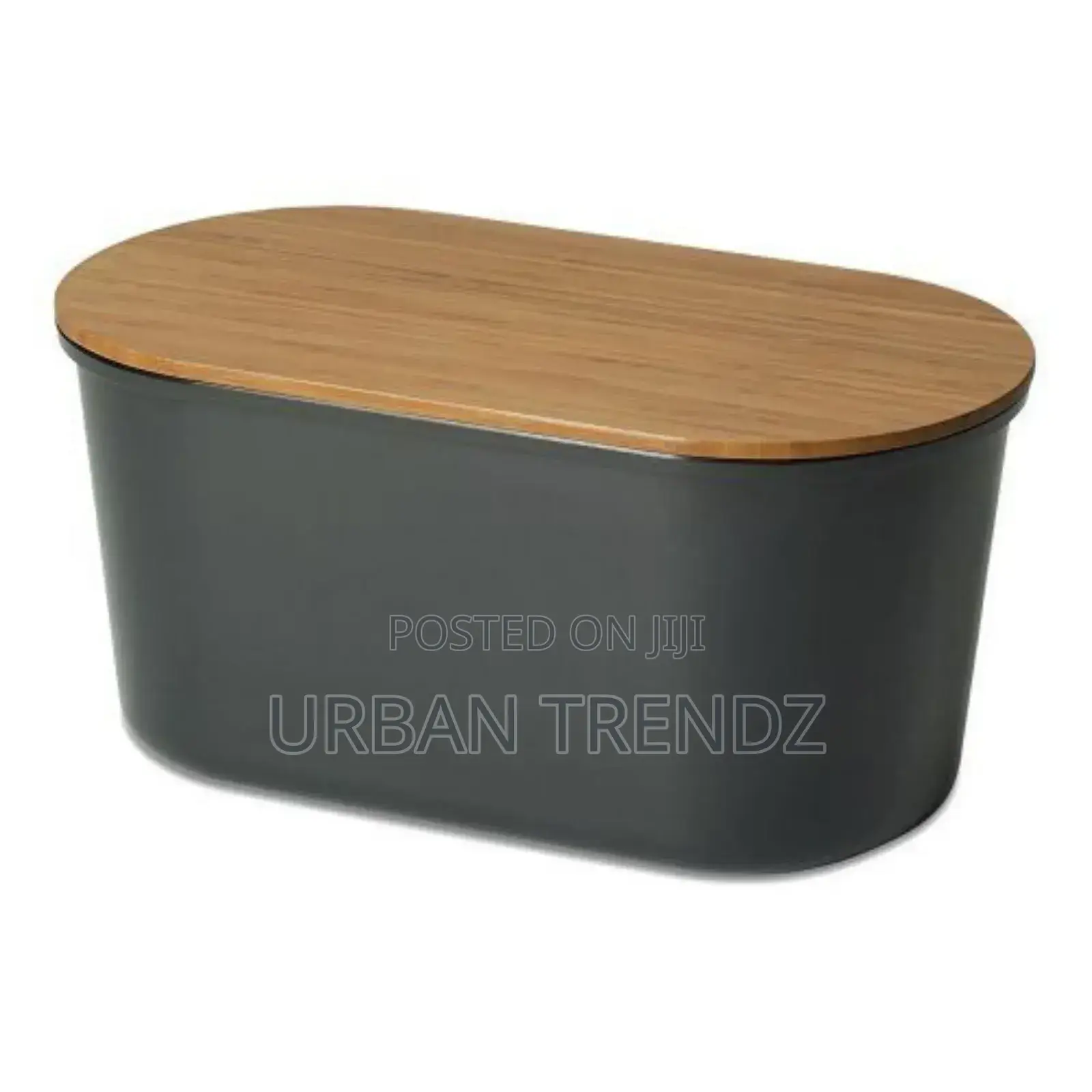 Bamboo Storage Bread Bin and Cutting Board Lid,Grey.