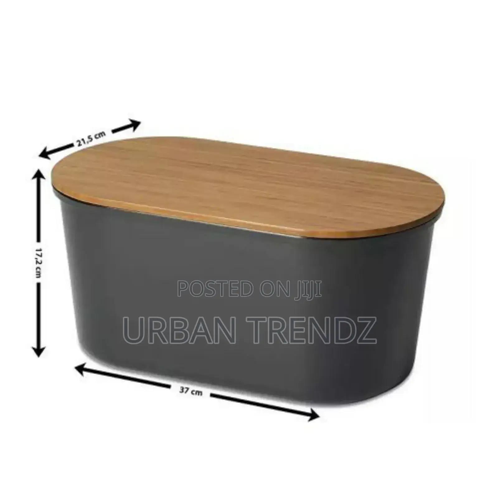 Bamboo Storage Bread Bin and Cutting Board Lid,Grey.
