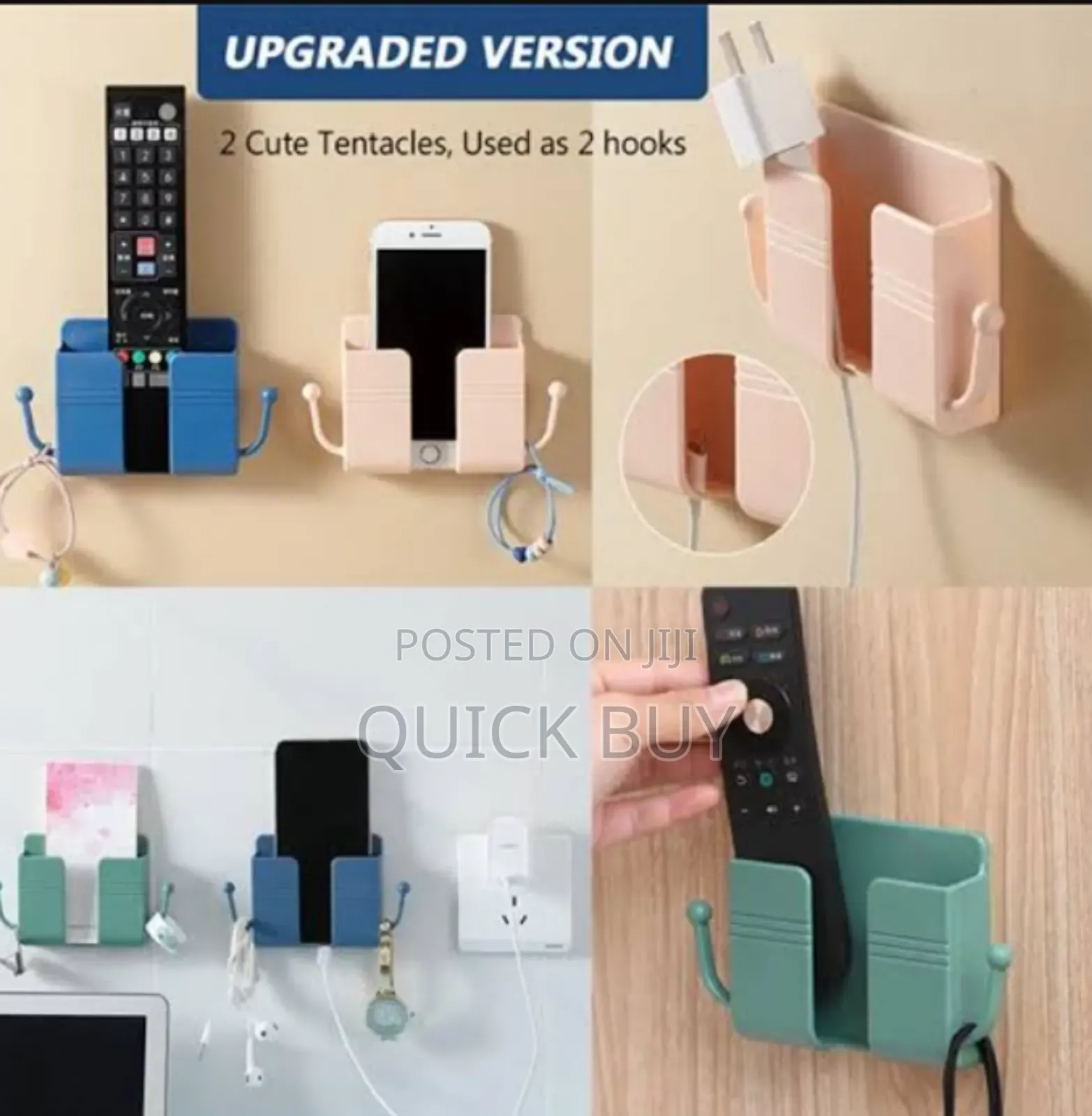 Unique Self Adhesive Wall Mount Phone,Remote,Charger Holder