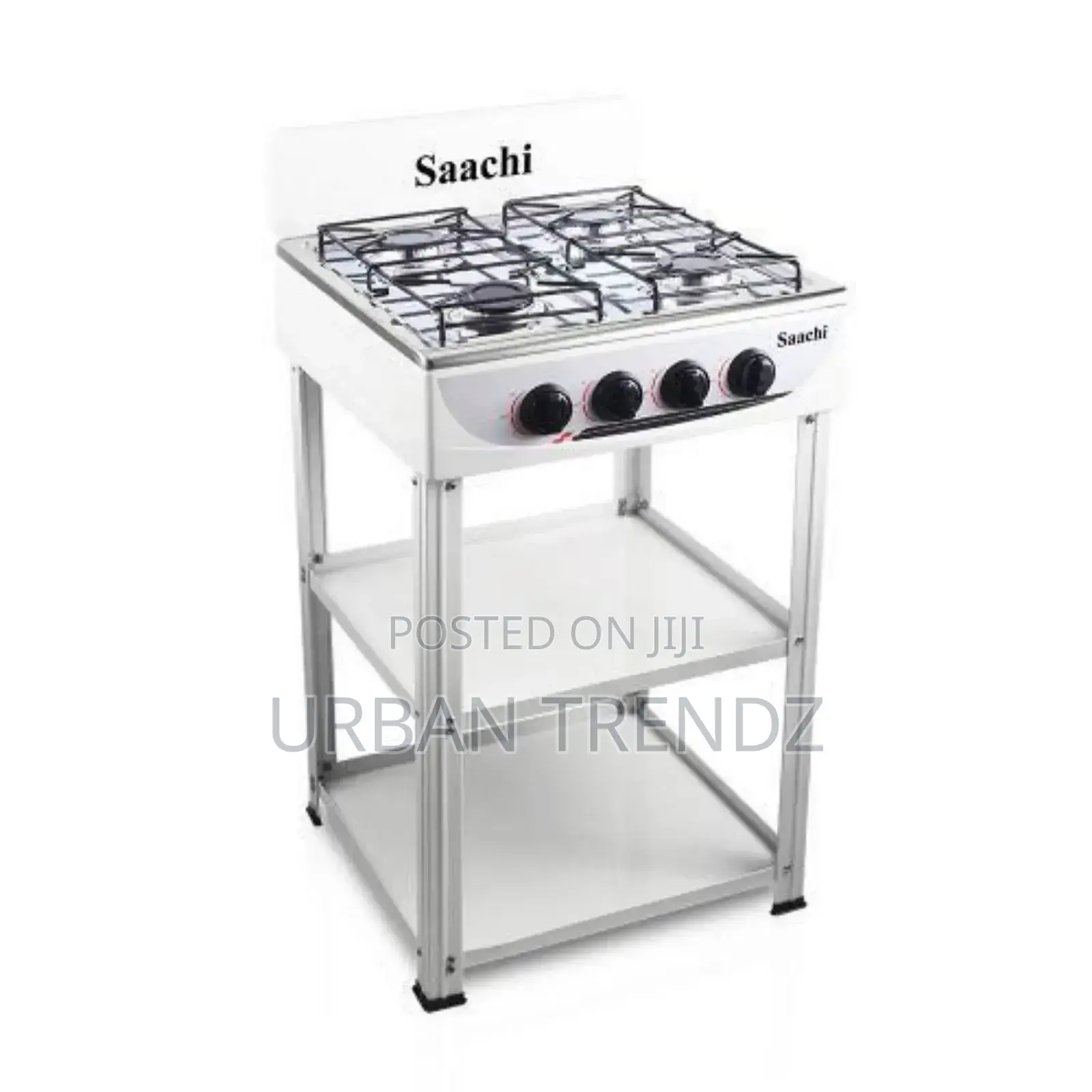 Saachi 4 Burner Gas Stove Cooker With 2 Shelves Stands