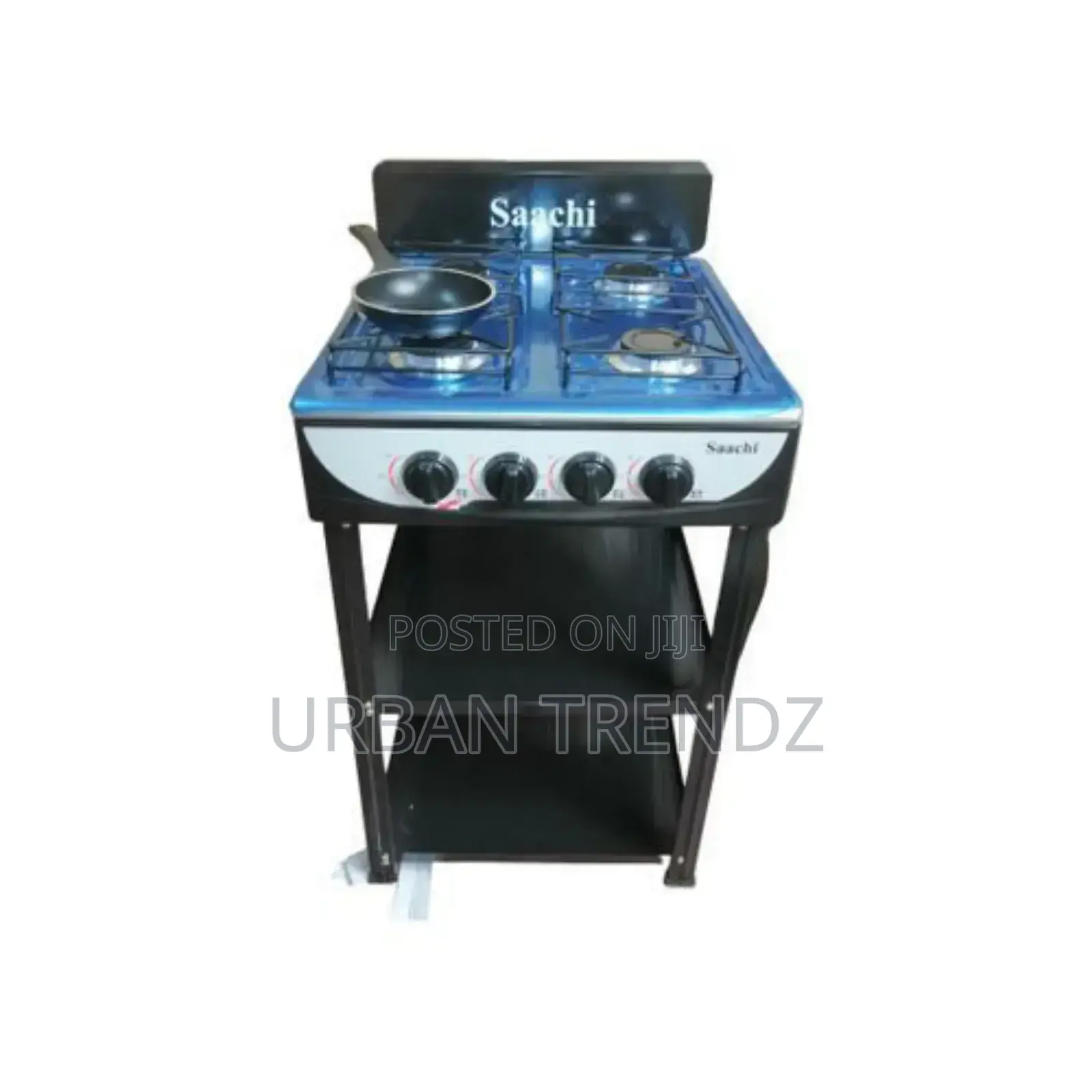 Saachi 4 Burner Gas Stove Cooker With 2 Shelves Stands