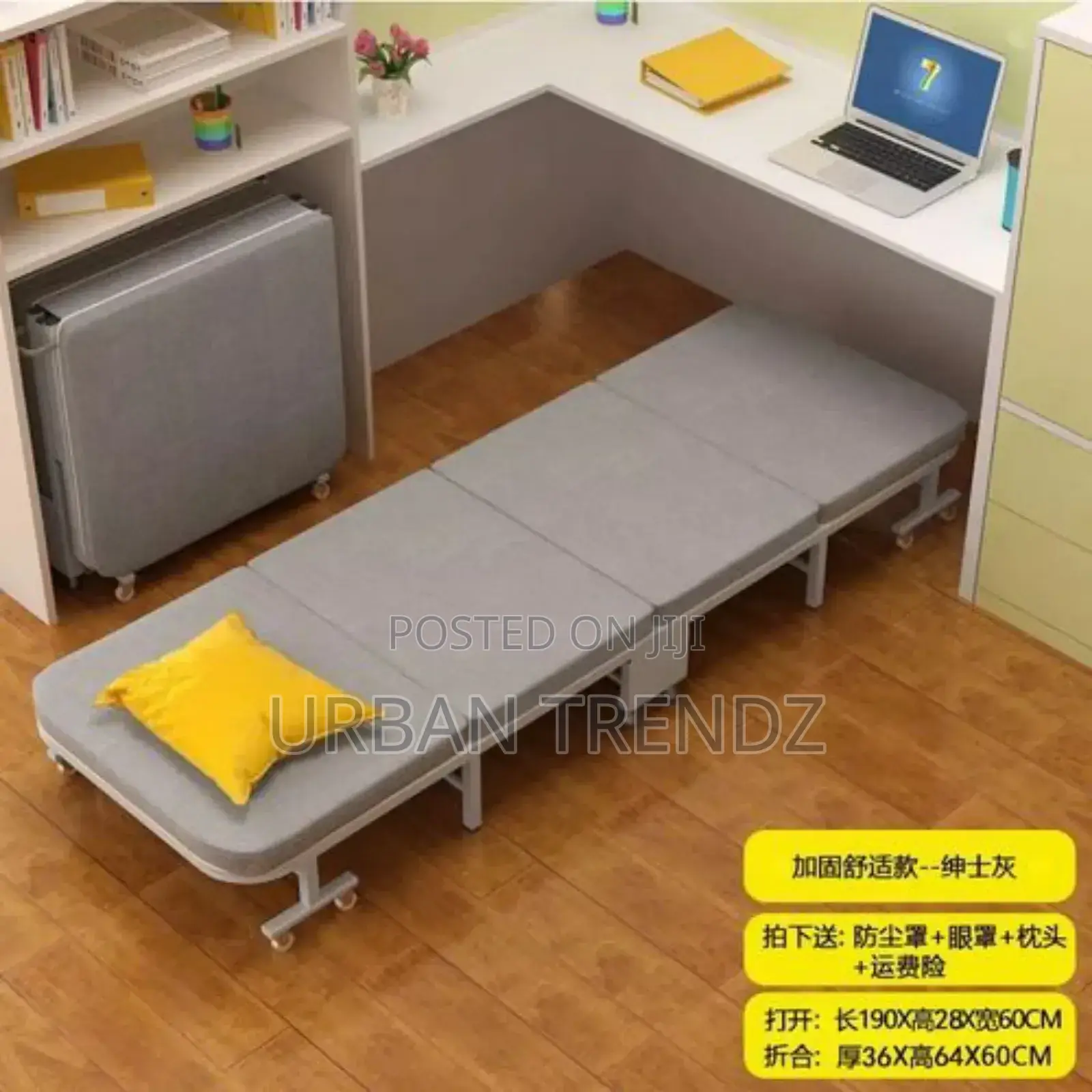 Folding Portable Guest Bed Chair Sofa With Wheels for Home.