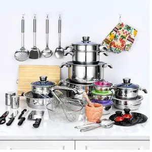 50pcs Stainless Steel Cookware Sets Cooking Frying Pans Pots