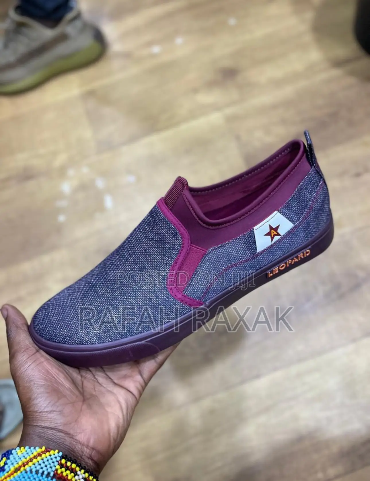Leopard Maroon Easy Casual Low Shoes