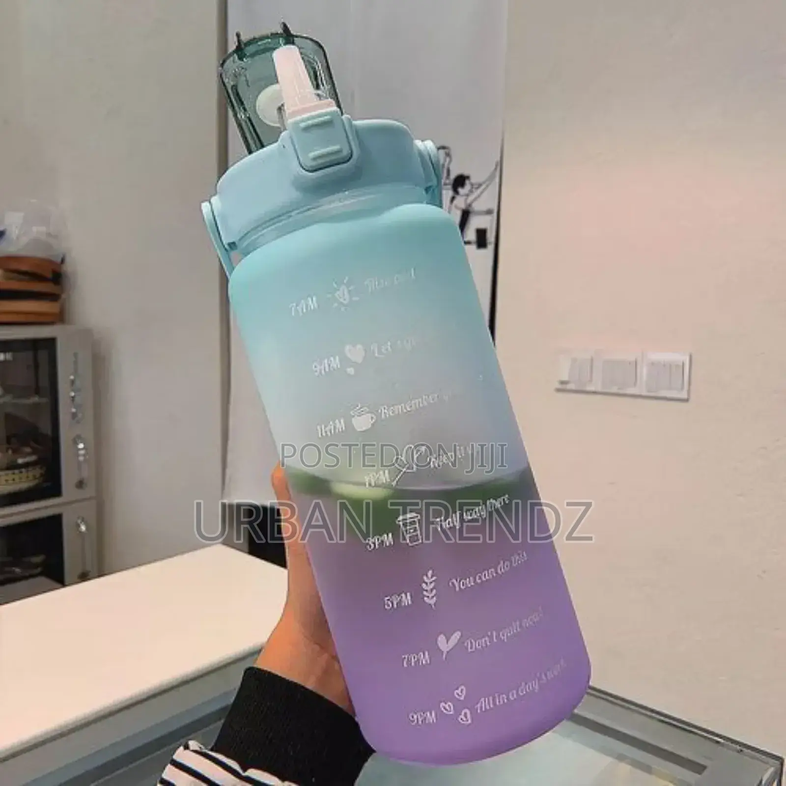 1.5L Time Marked Fitness Jug Outdoor Frosted Water Bottle.