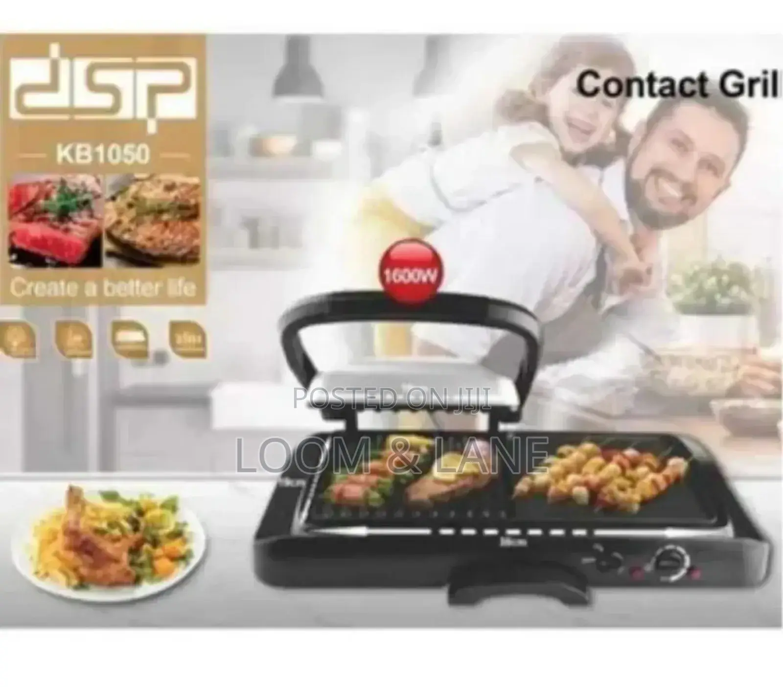 2in1 DSP 1600wcontact Electric Grill Machine