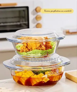 3pcs Crystal Glass Stew Pot With Lid