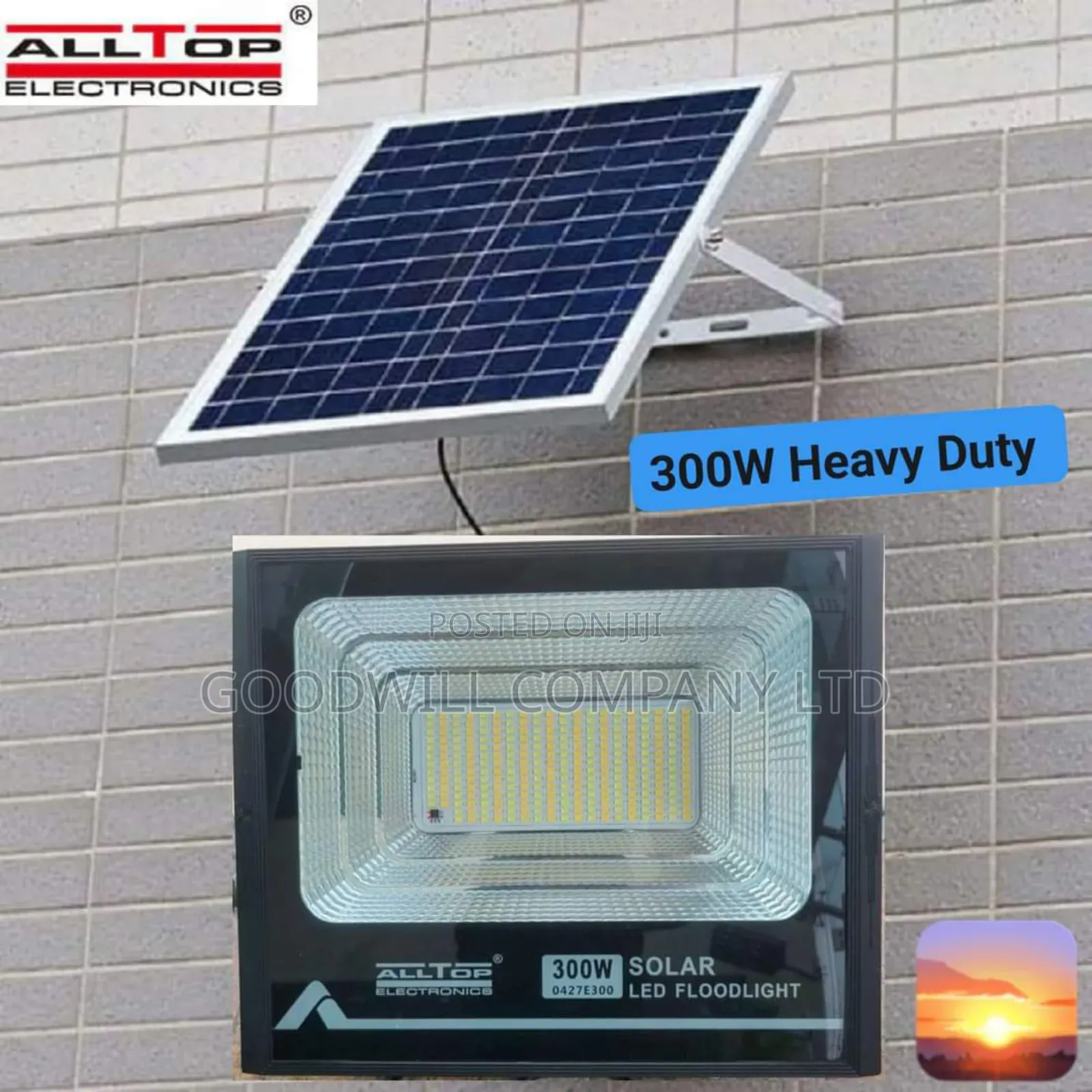 300w Alltop Solar Flood Light E1E