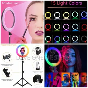 Photo - RGB 14 Inches Selfie Ring Light for Make-Up Broadcasting