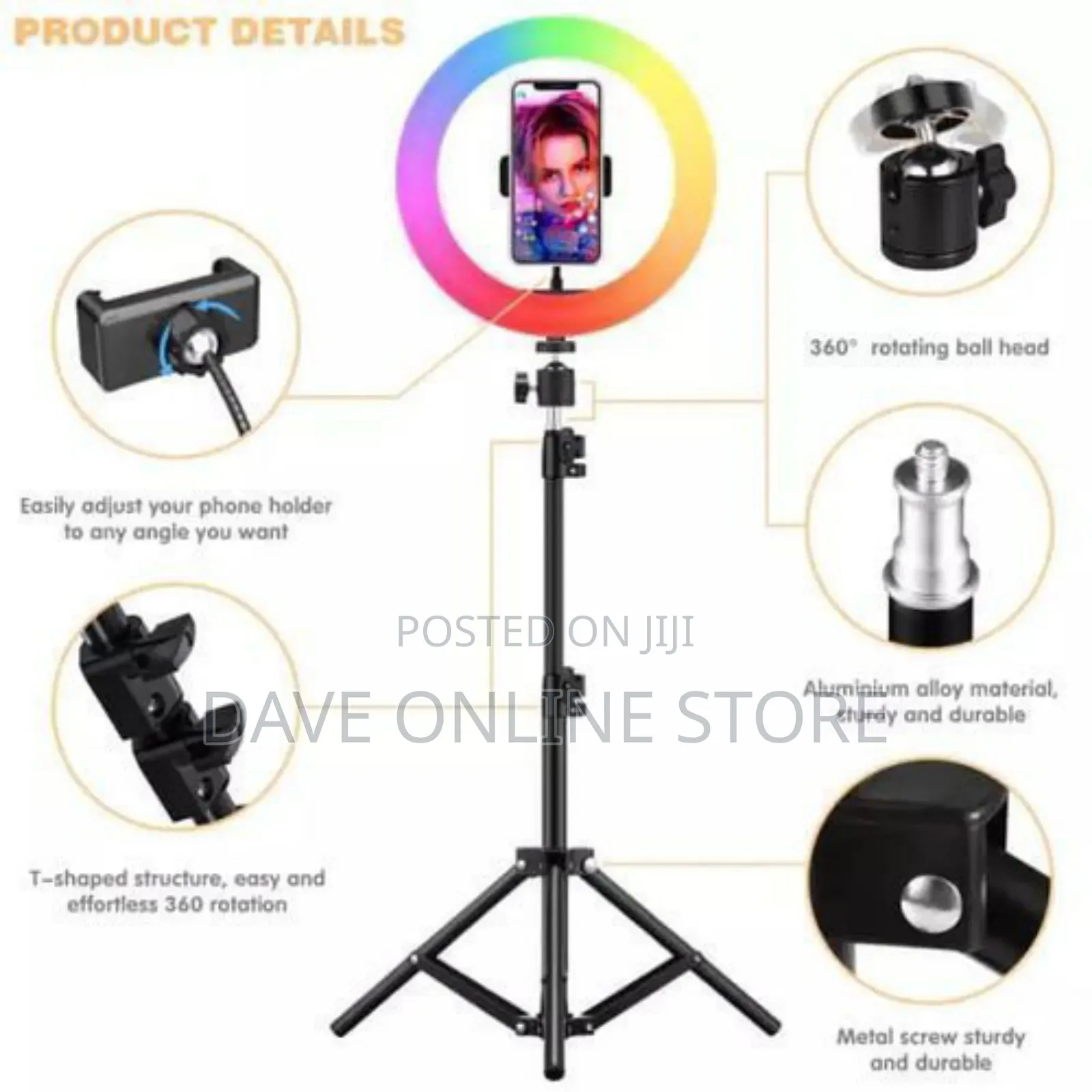 12"Inches Dimmable RGB LED Ring Light With Tripod Stand
