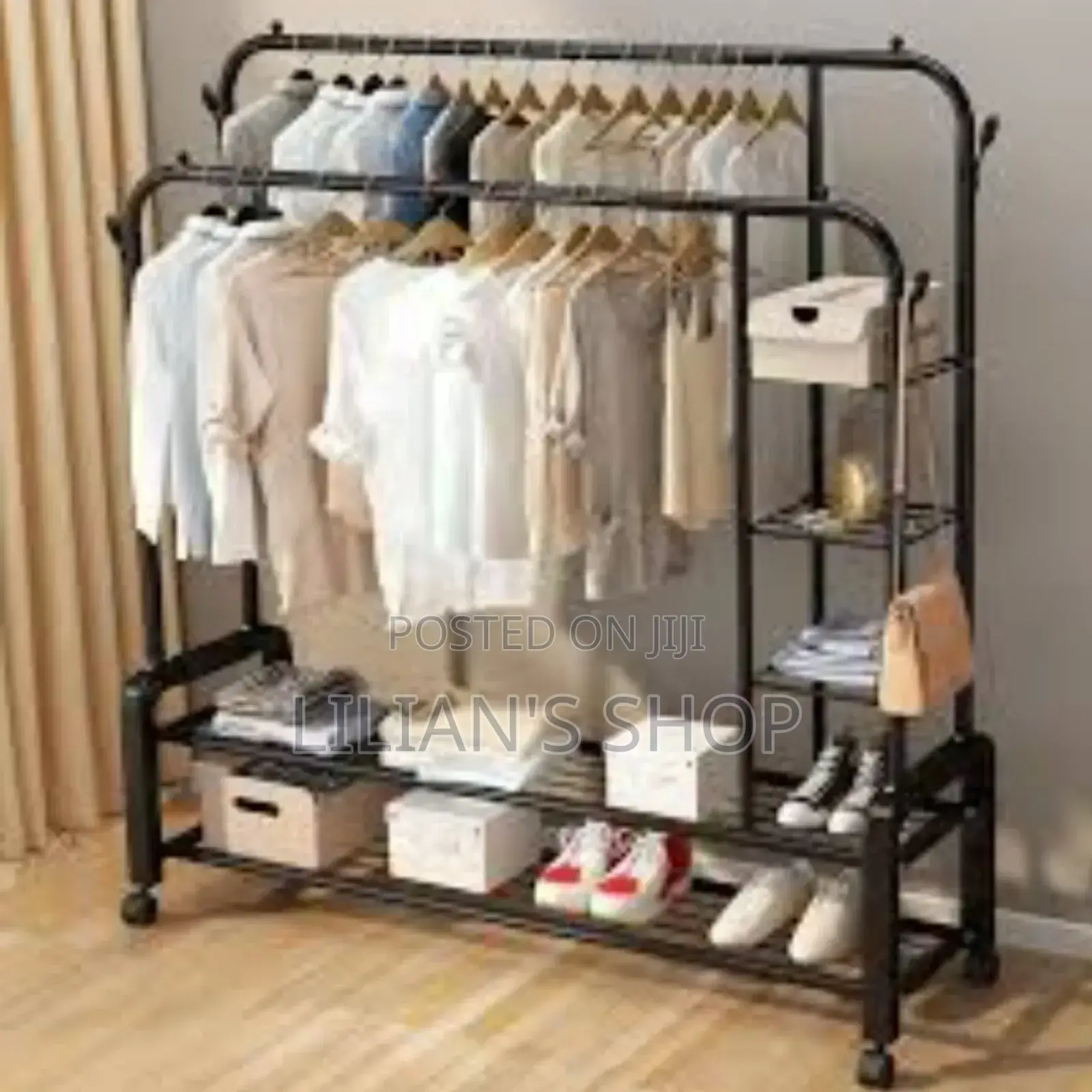 Multifunction Double Rod Clothes Harger Rack