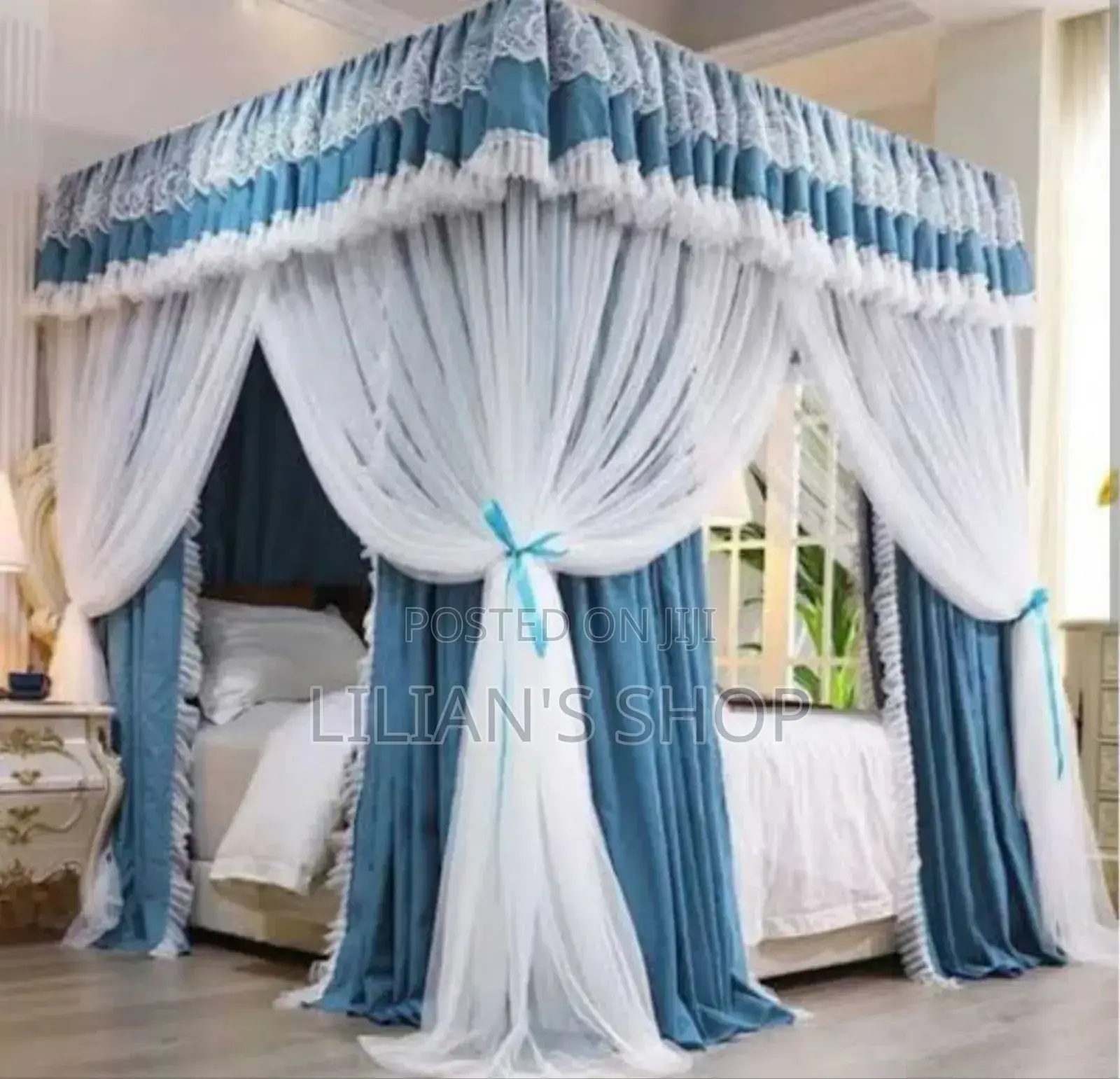4 Stand Mosquito Net With Curtain