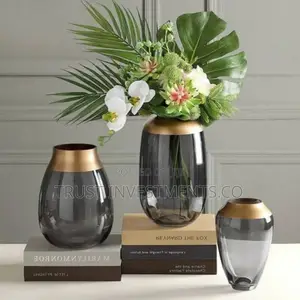Photo - Glass Bowl, Flower Vase for Table, Living Room Kitchen Decor