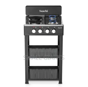 Saachi Stainless Steel Gas Burner With 2 Gas Top,2 Hotplates