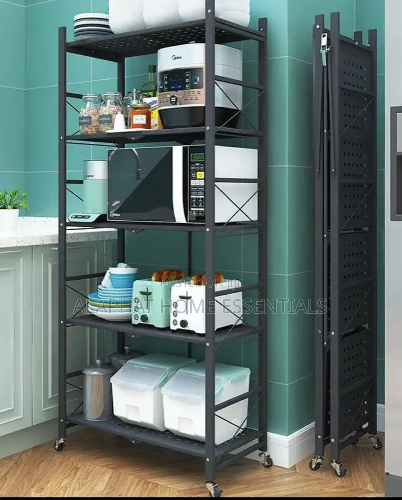 Kitchen Rack With Wheels Foldable