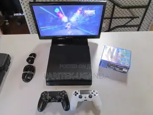 Ps4 Slim Black Console W/ 2 Controllers/ 10 Games /500gb