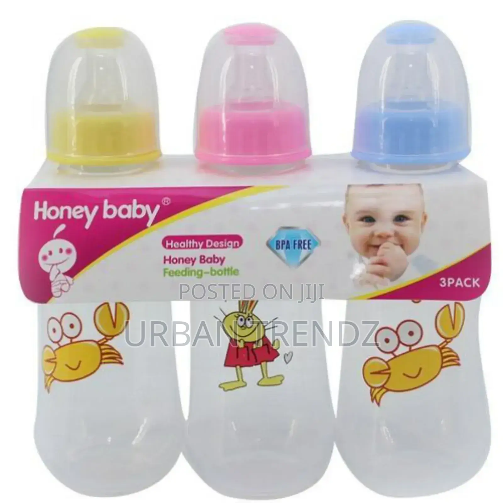 Set of 3 Milk Honey Baby Feeding Bottle 280 Ml-Multi-Colours