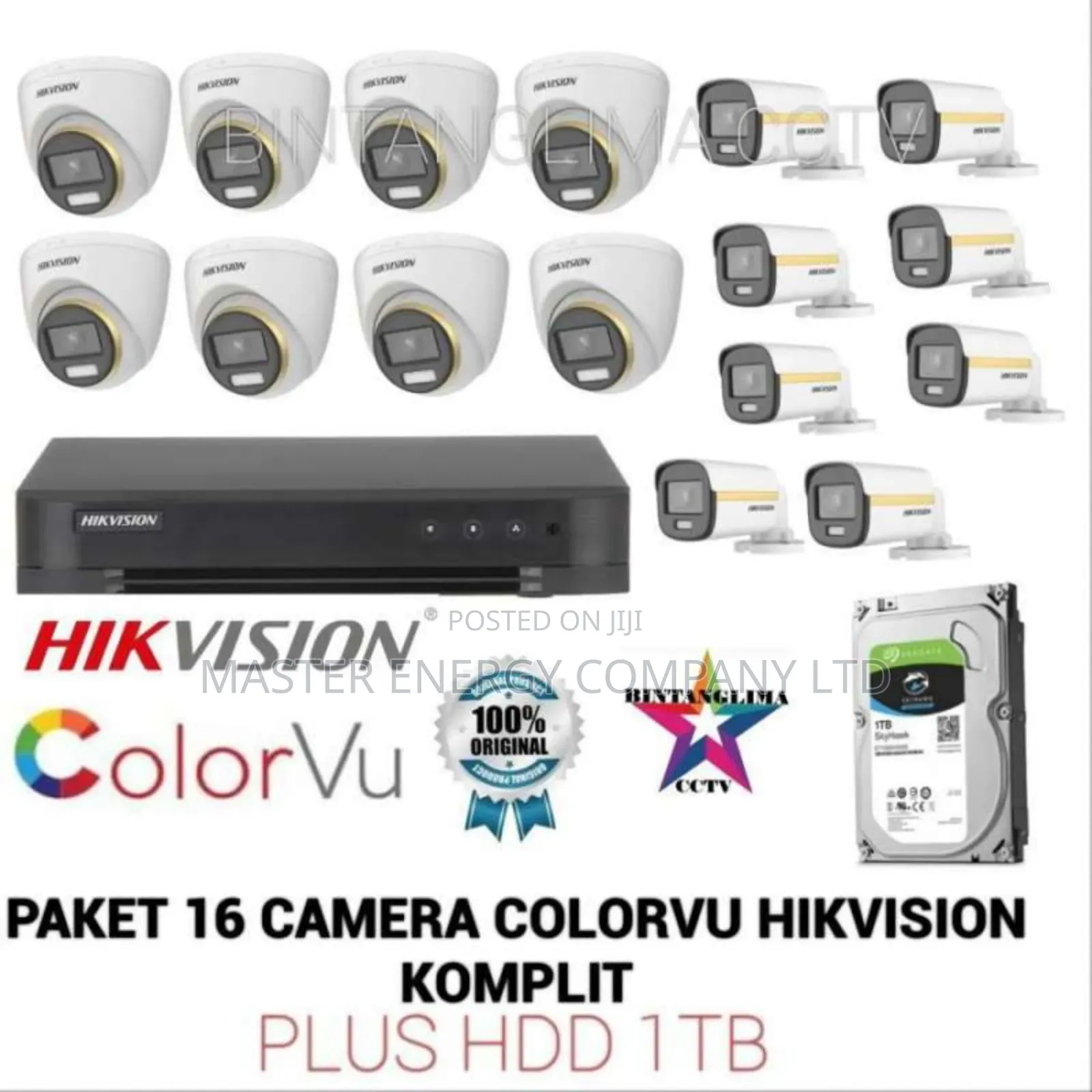 16 Channel 2mp CCTV Cameras Full Kit Colorvu Favr