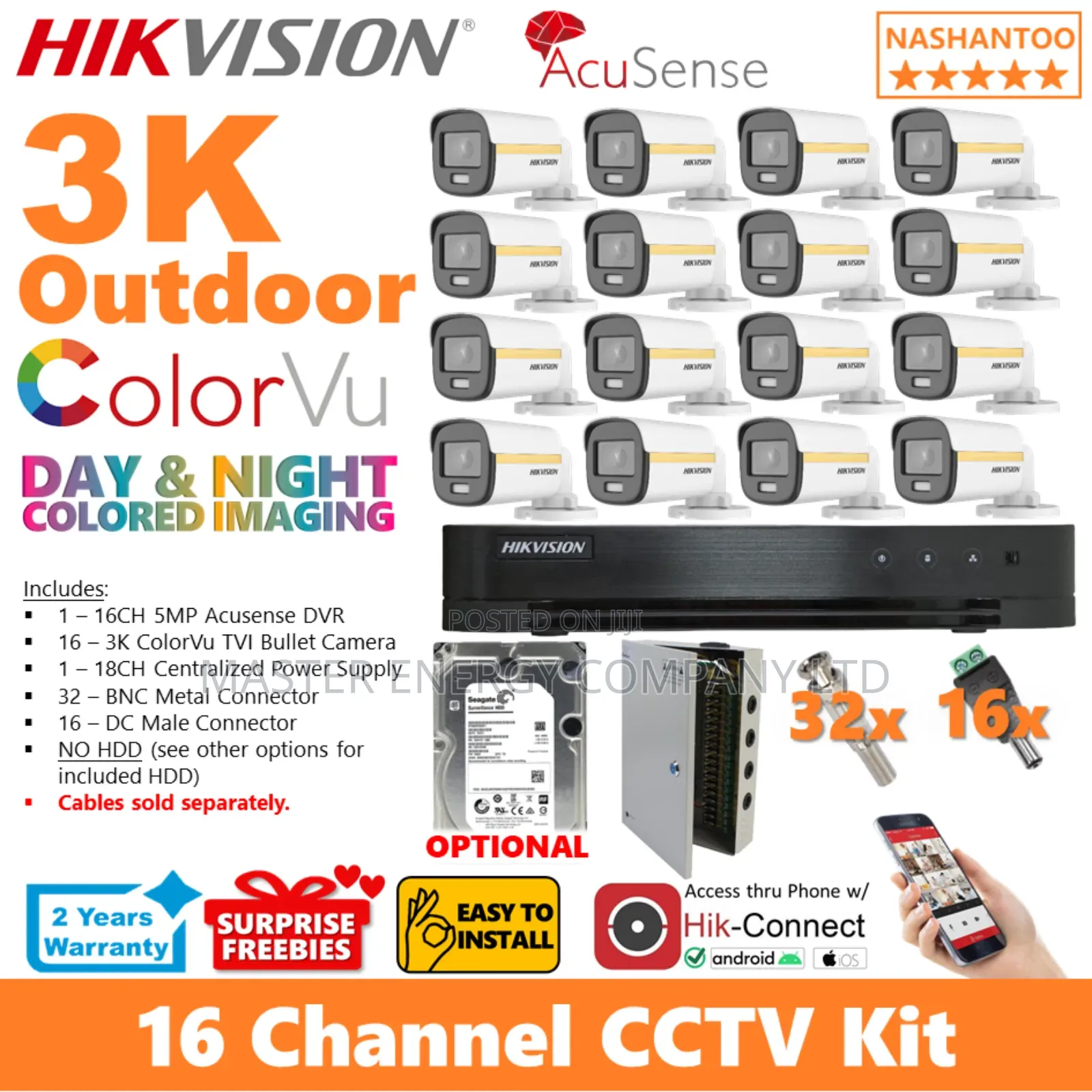 16 Channel 2mp CCTV Cameras Full Kit Tali