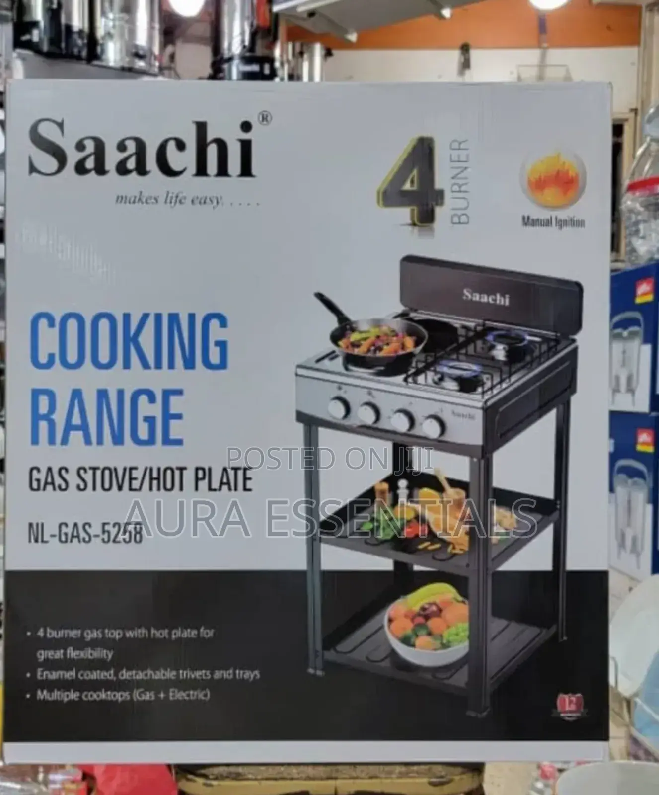 Saachi 4 Burner Cooking Range Gas Stove and Hot Plate