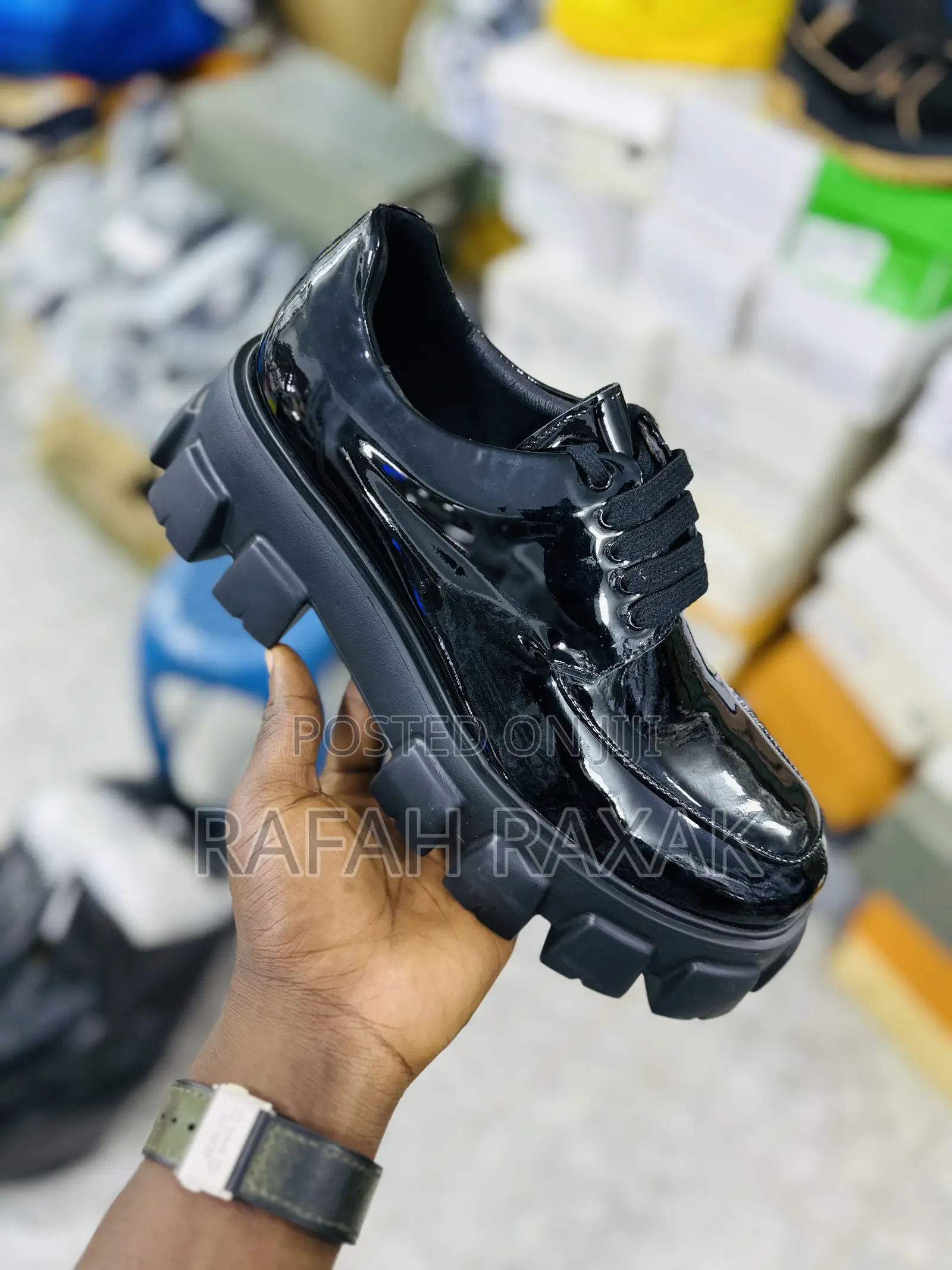 Original Designer Luxury Prada Big Sole Shinny Shoes