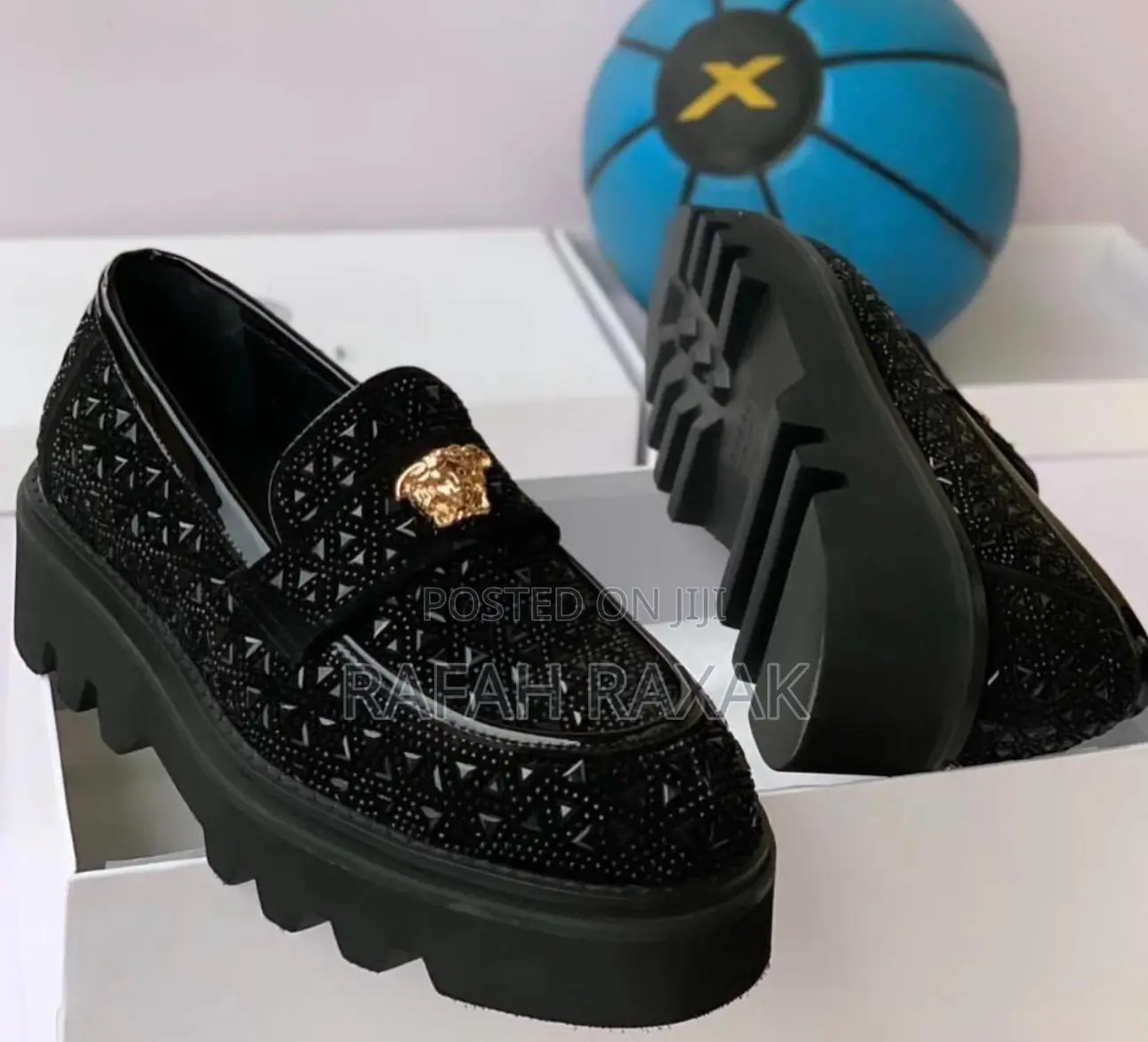 Original Designer Luxury Big Sole Versace Stoned Loafers