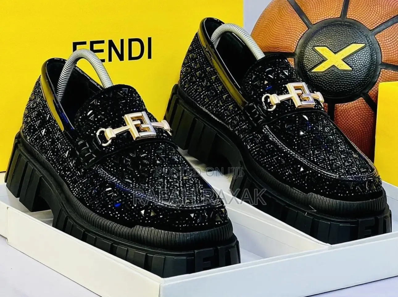 Original Designer Luxury Big Sole Fendi Roma Stoned Loafers