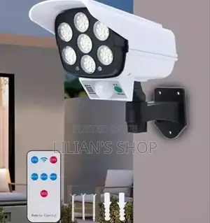 2 in 1 Solar Light Security Dummy Camera Remote LED Lamp