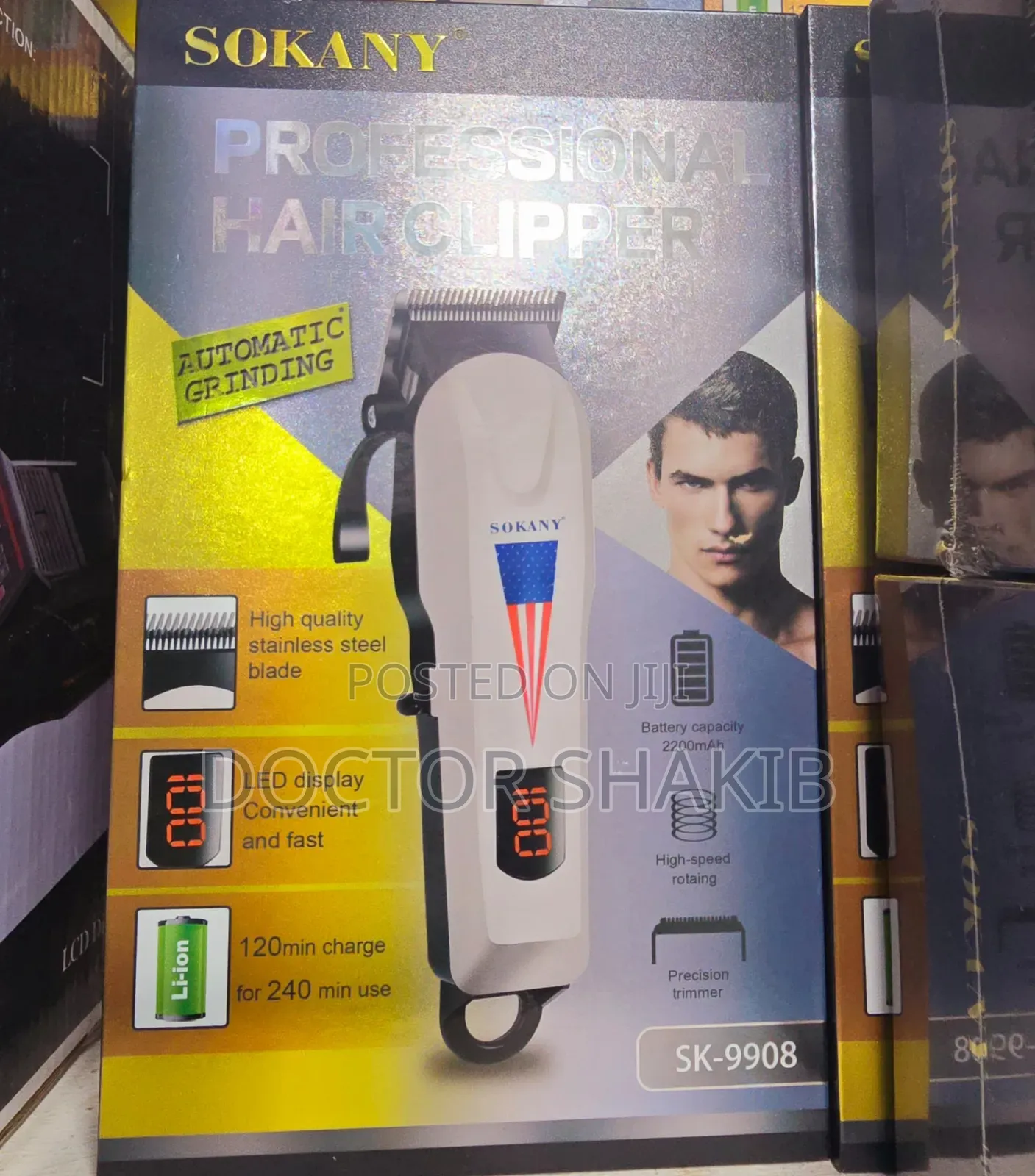 Sokany Professional Hair Clipper Auto Grinding