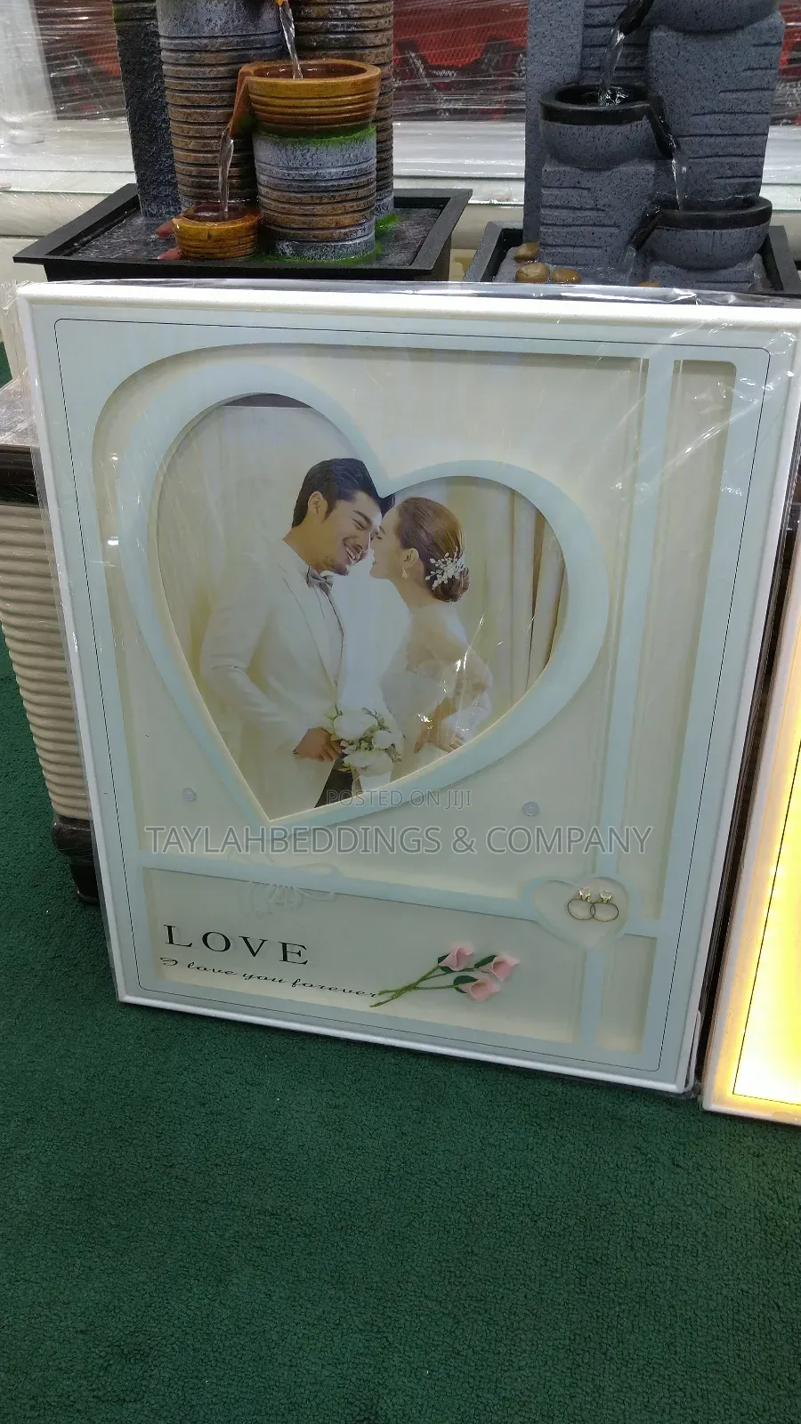 LED LOVE Heart Photo Frames Picture Glass Photograph Table