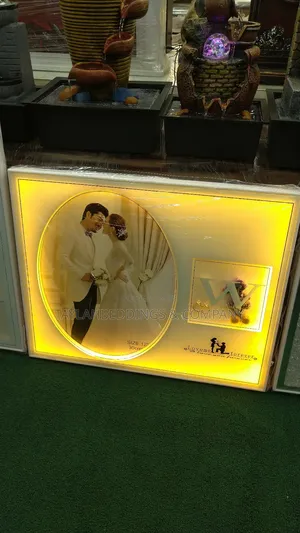 Photo - Wedding Photo Frame for Couple With LED Lights (White)