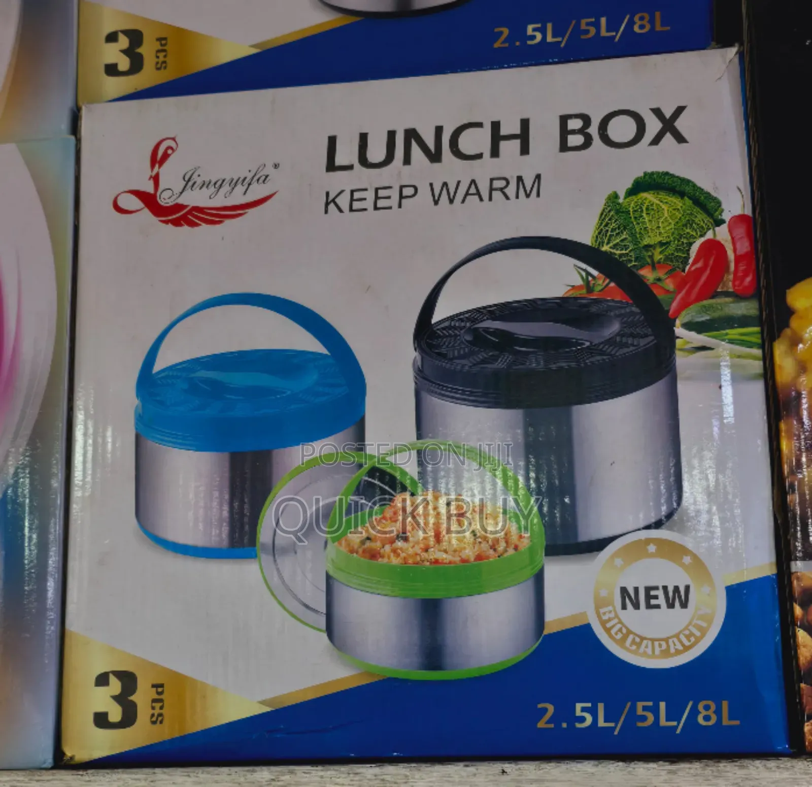 Authentic Quality Casserole Round Stainless Lunch Box 3pcs