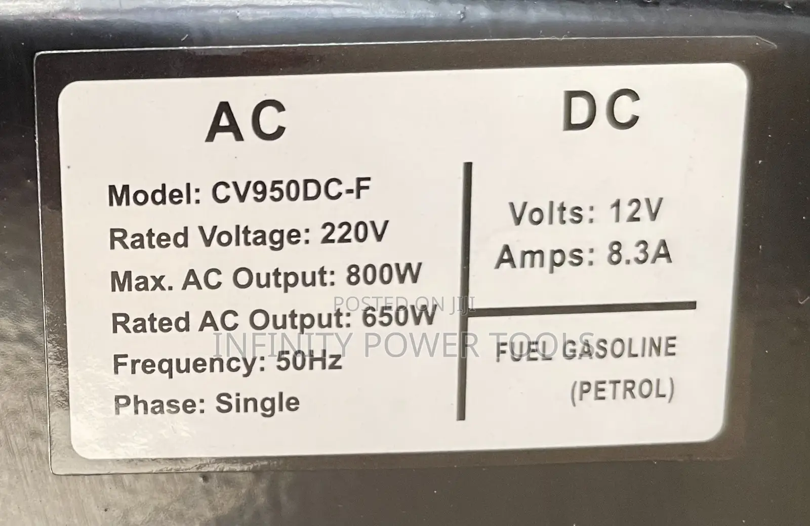 Portable Gasoline Generator 800w