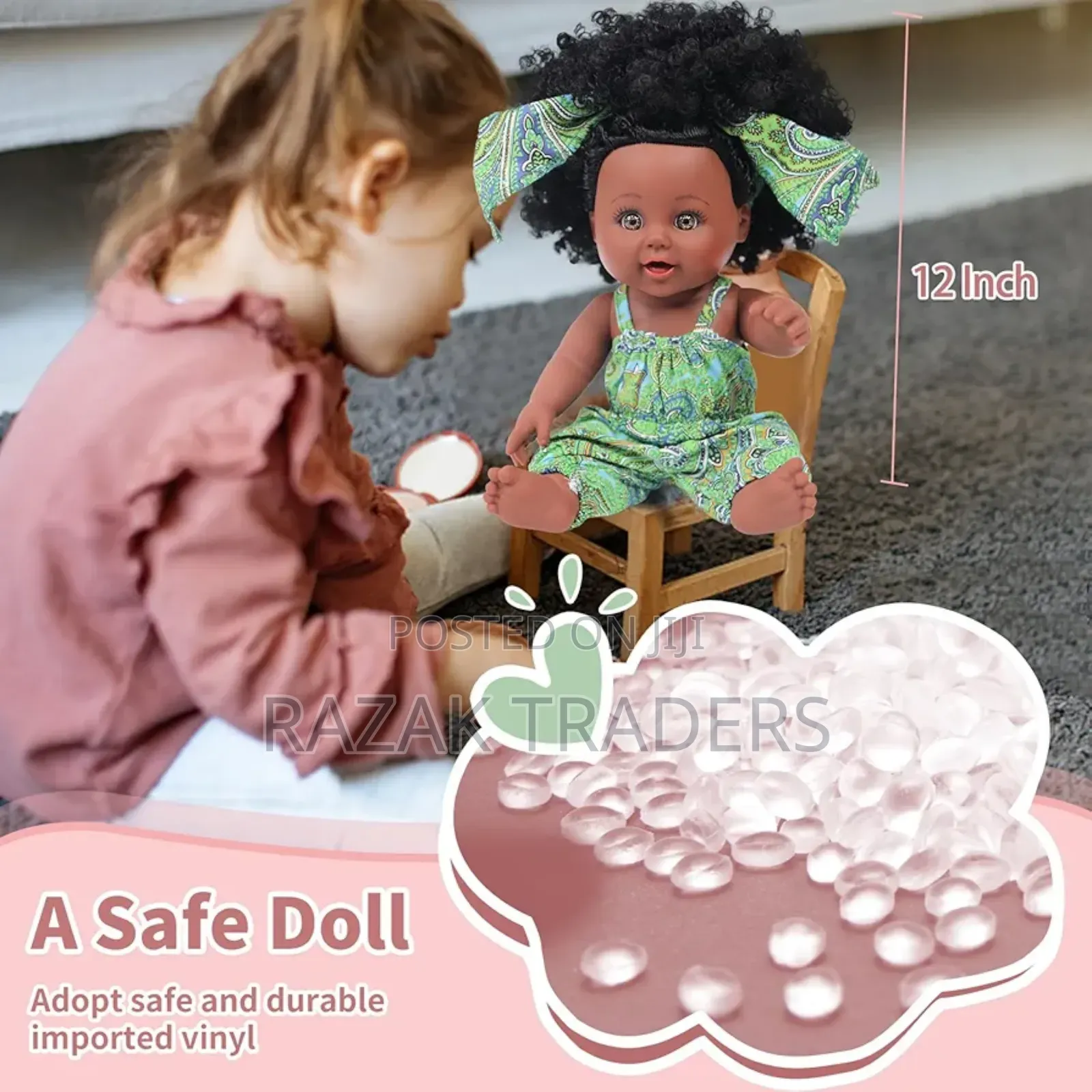 12 Inch Newborn Baby Dolls, African American Baby Black