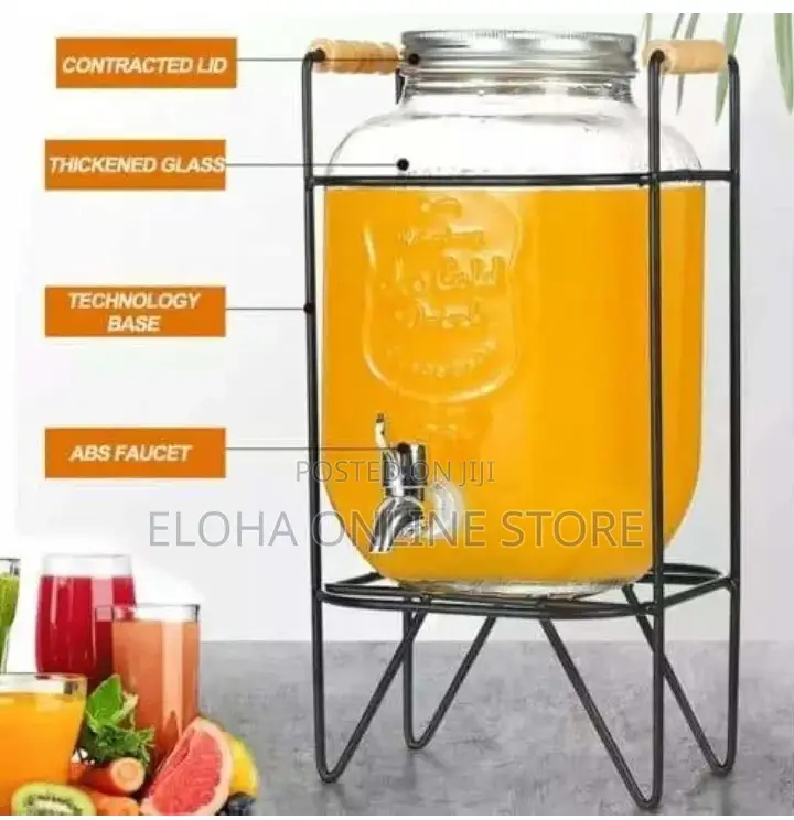 Glass Beverage Dispenser With A Stand