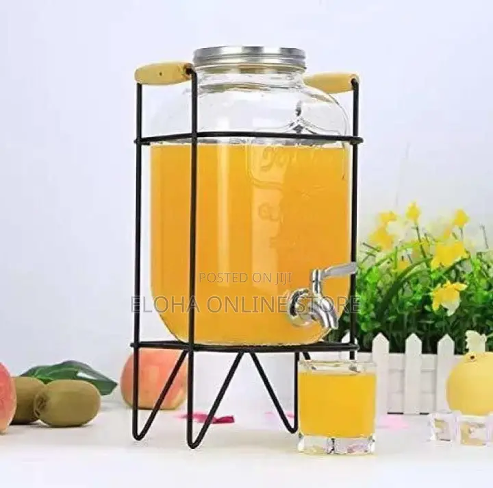 Glass Beverage Dispenser With A Stand