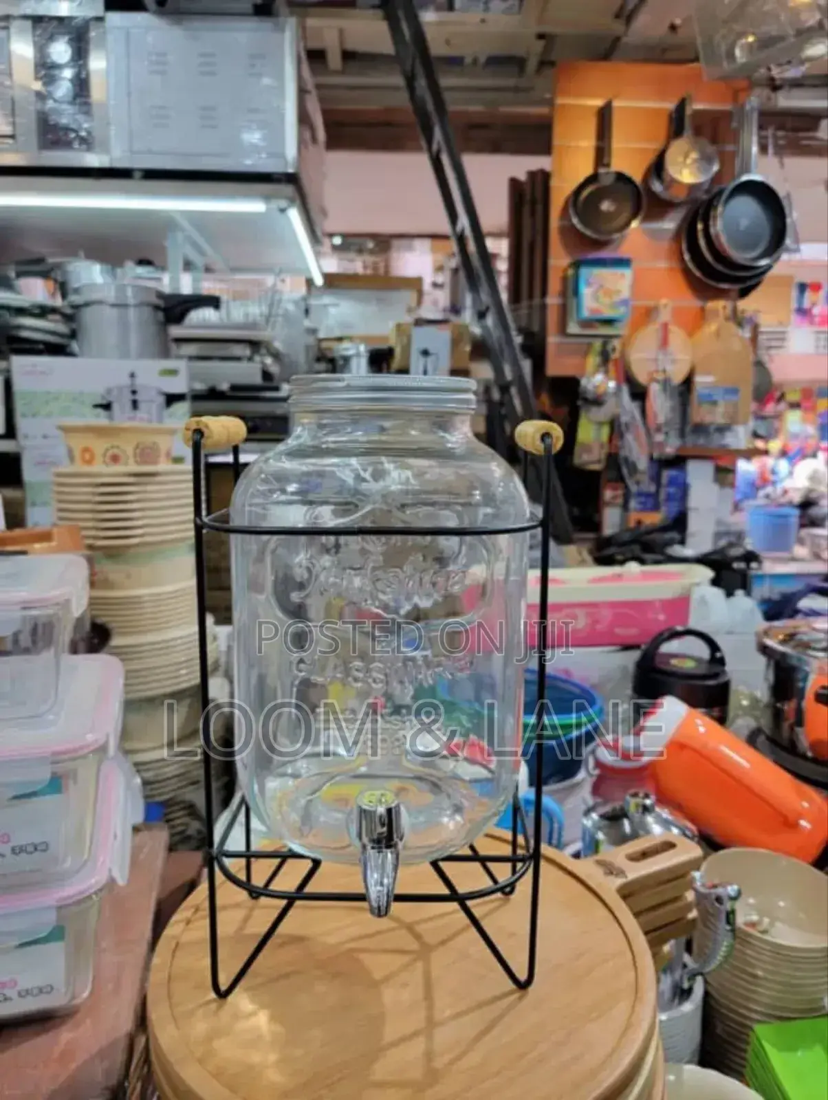 5L Glass Beverage Dispenser With Stand
